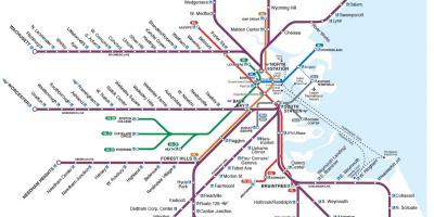 Piepilsētas dzelzceļa kartes Boston