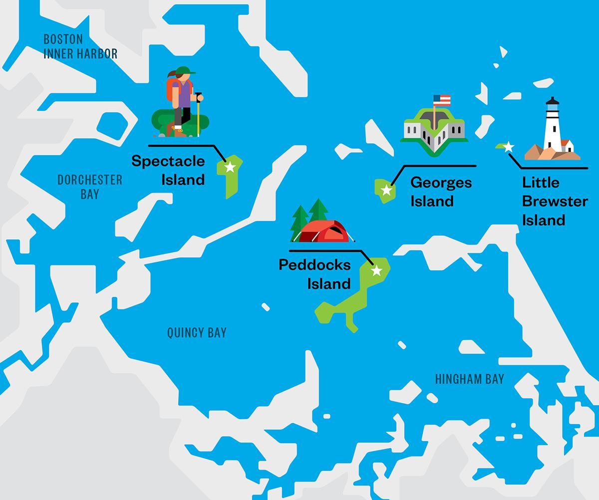 karte Boston harbor islands