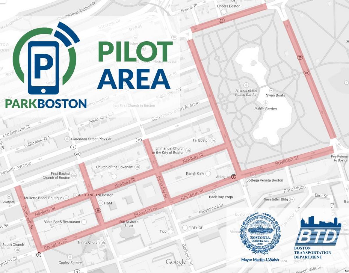 Bostonas autostāvvieta metru karte