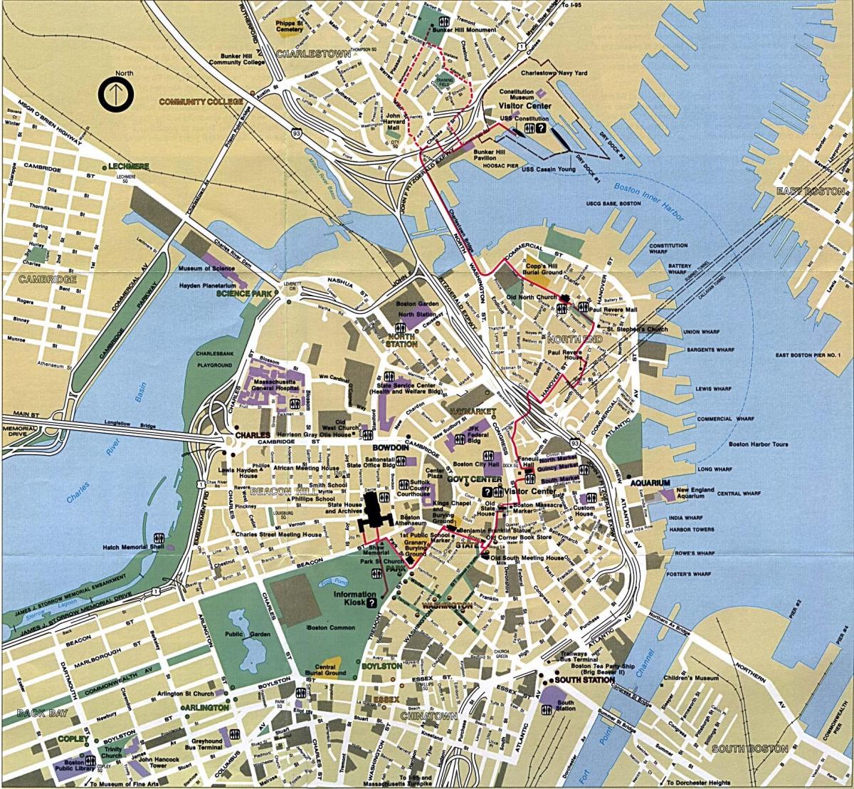 Bostonas pilsētas karte