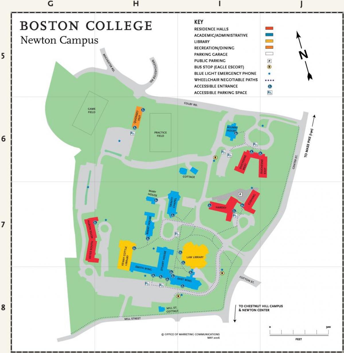 karte Bostonas koledžā