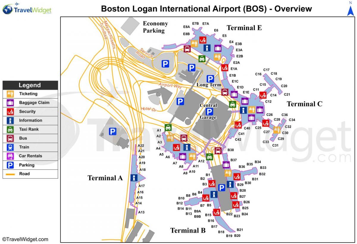 Logan lidostas termināla kartē