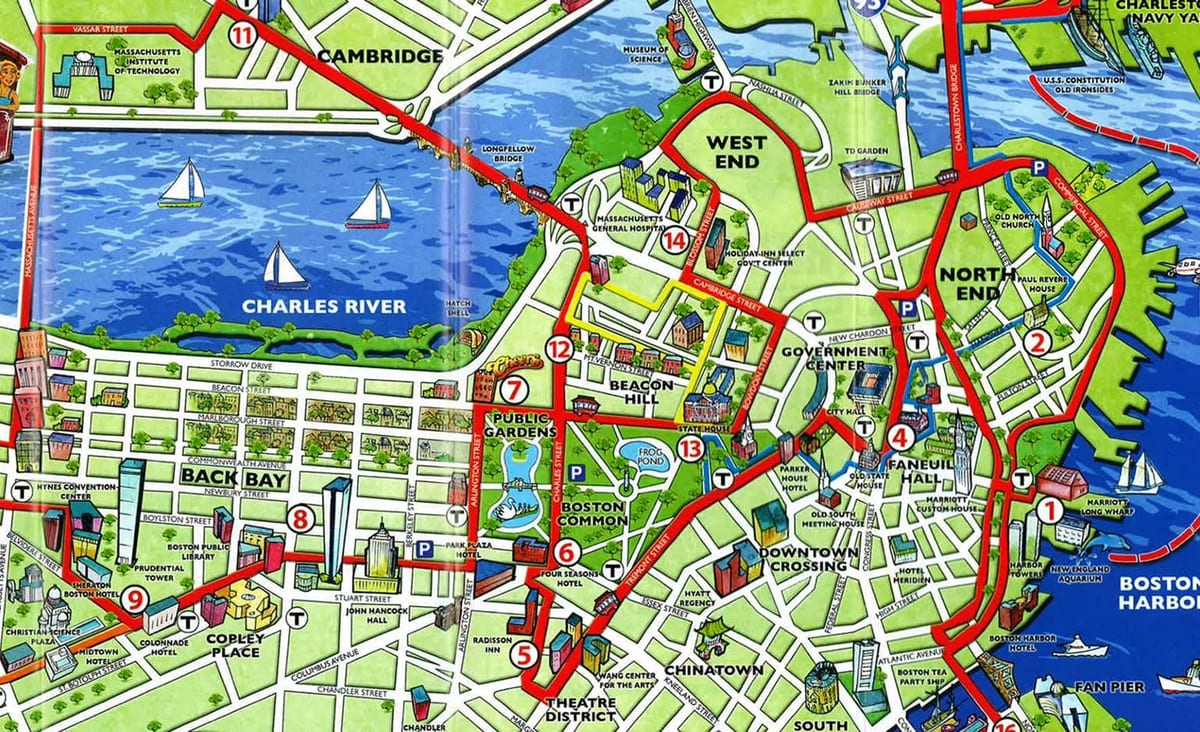 tūrisma karte Boston
