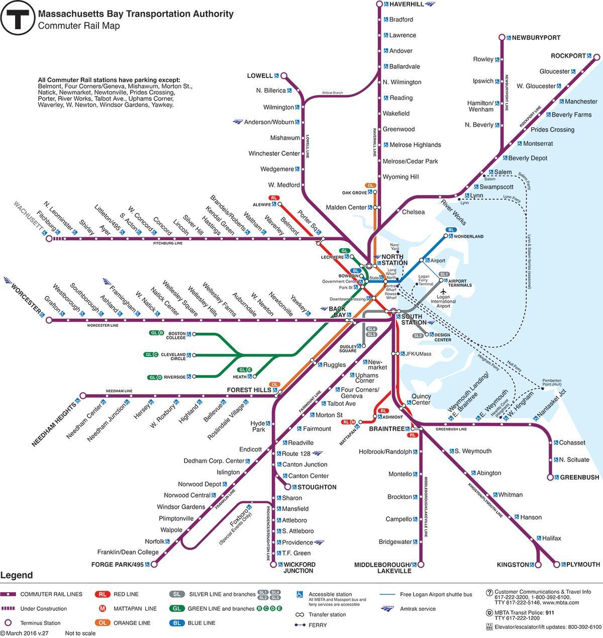 Bostonas dzelzceļa stacija map