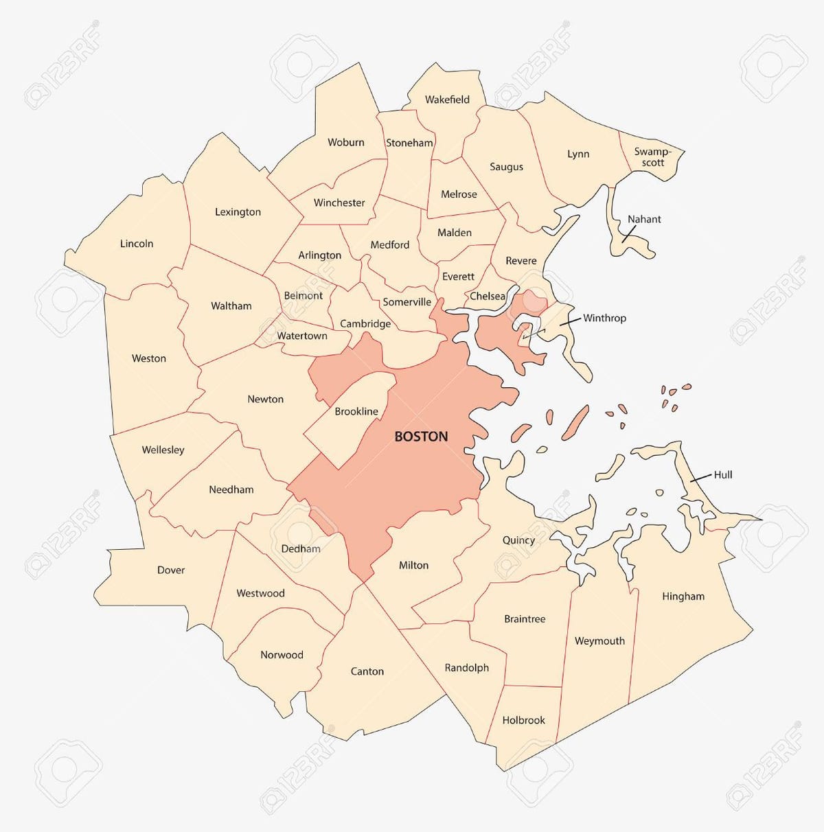 kartes Boston jomā