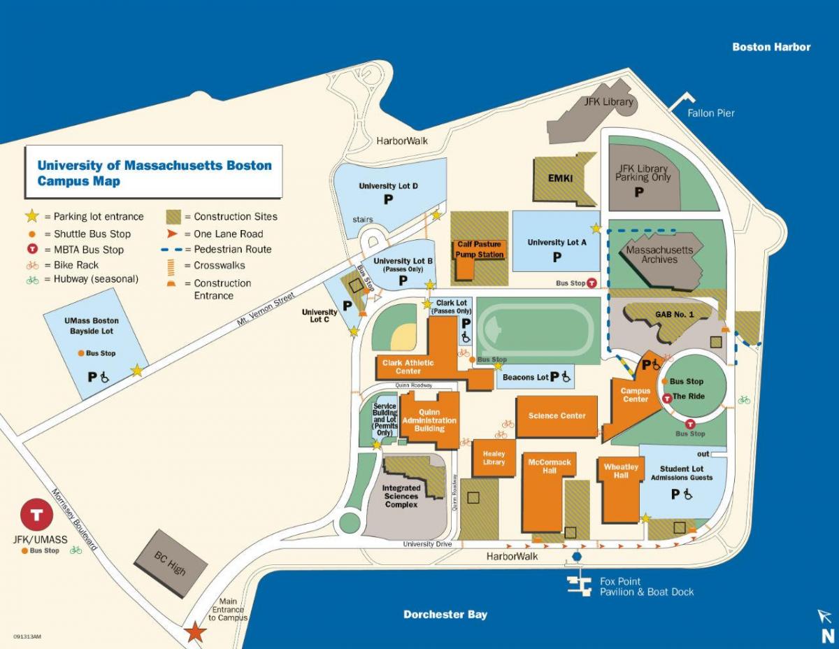 umass Bostonas universitātes karte