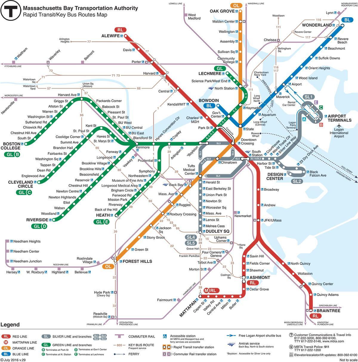 zaļā līnija kartē, Boston
