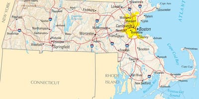 Karte Bostonas, asv
