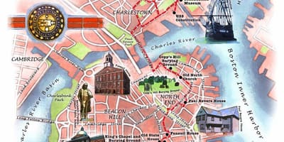 Brīvības taka karti Boston