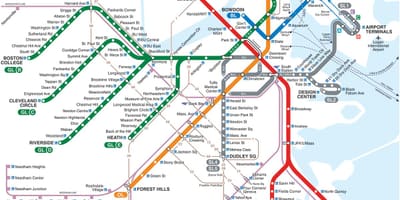 MBTA kartē sarkanā līnija