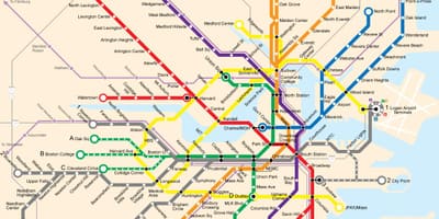 Bostonas sabiedriskā transporta karte