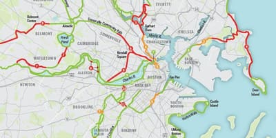 Karte Bostonas velosipēds