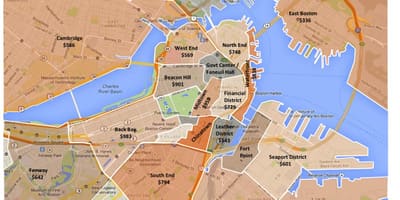 Pilsētas Boston zonējuma karte