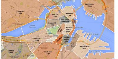 Pilsētas Boston zonējuma karte