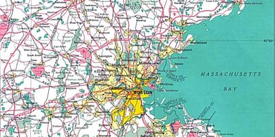 Karte lielāku Boston jomā