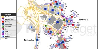 Karte Logan international airport