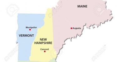 Karte New England valstīm